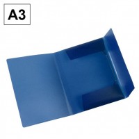 CAPA PLASTICA COM ELASTICO A3 AZUL